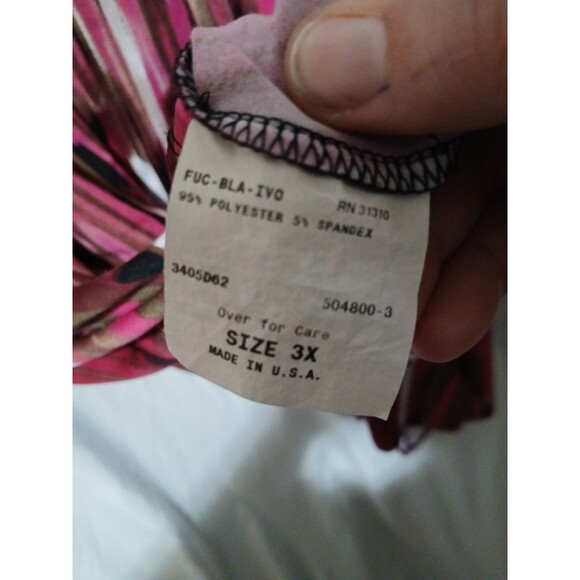 Agb Top Womens Plus Size 3xl Short Sleeve  Stretch  Blouse With Crochet Neck - Picture 8 of 9